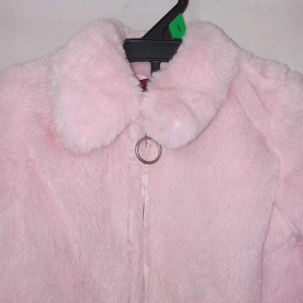 7 For All Mankind Pink Faux Fur Kids Jacket Size 18mo Cute Cozy Soft❤️